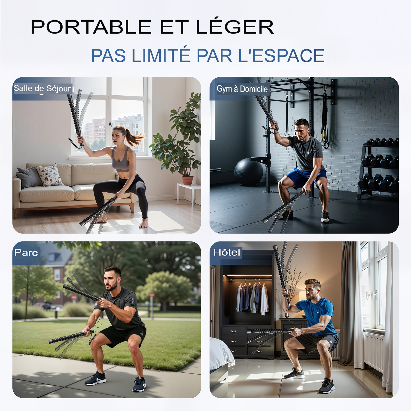 Tiges Élastiques à Ressort de Musculation – Puissance, flexibilité et contrôle - SPOFIT